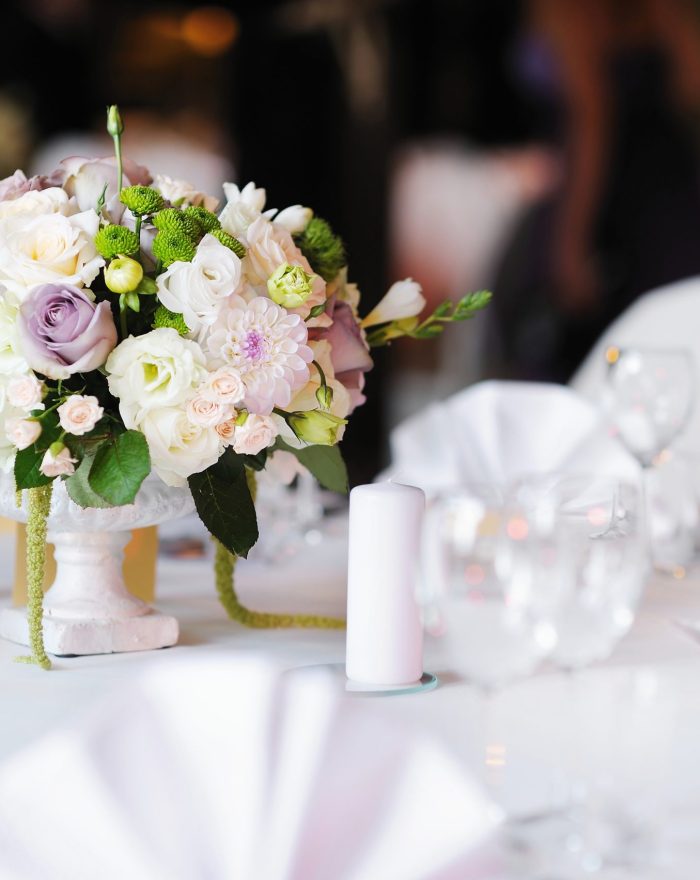 Table set for an event party or wedding reception